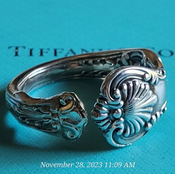 1880 Tiffany & Company English King Pattern Spoon Ring in Sterling Silver #15 - Picture 8 of 15